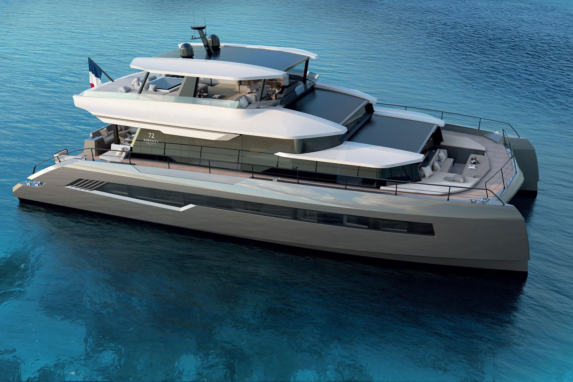 serenity 72 power catamaran layout