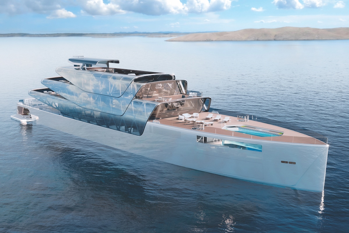 futuristic mega yacht concept