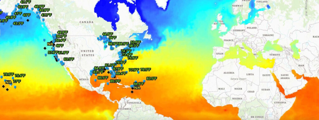 NOAA Water Temperature map