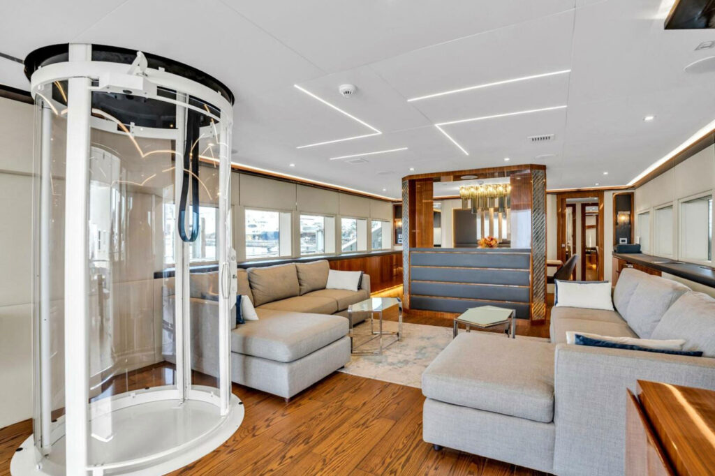 The AvA Yachts Kando 110 Lady Caroline elevator