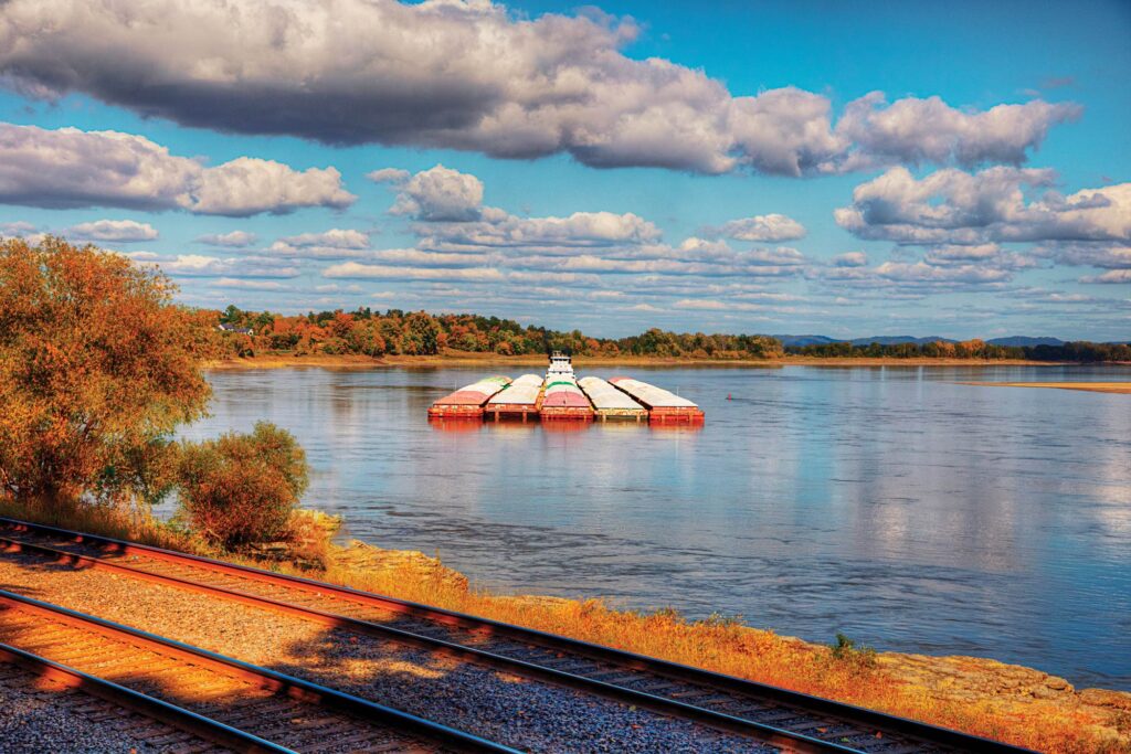 Barge on a river