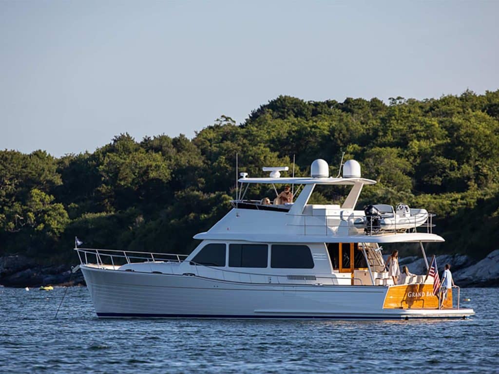 Grand Banks 54 yacht on the water.