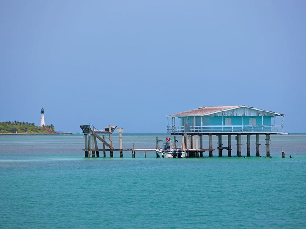 A historic stiltsville structure, off Cape Florida in Biscayne National Park