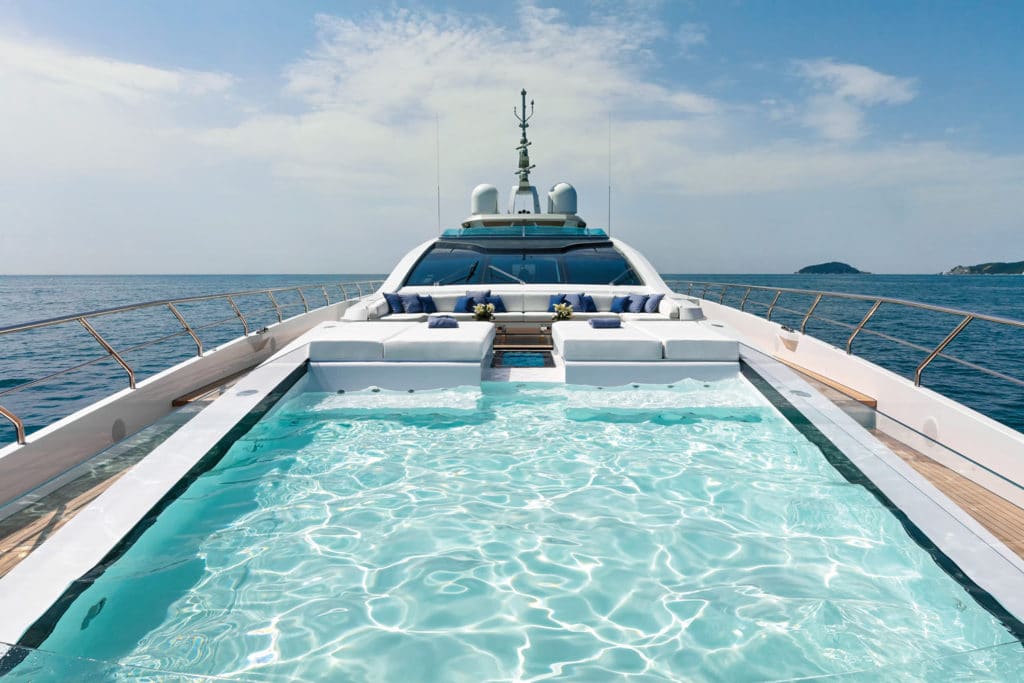 Mangusta yachts deck pool