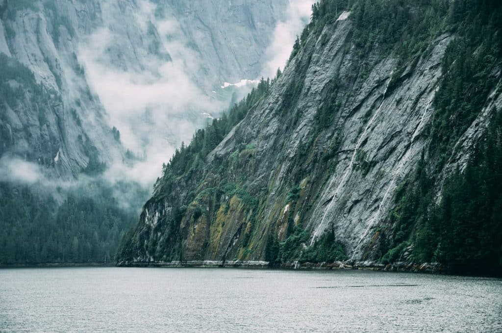 Alaska water and cliffsides