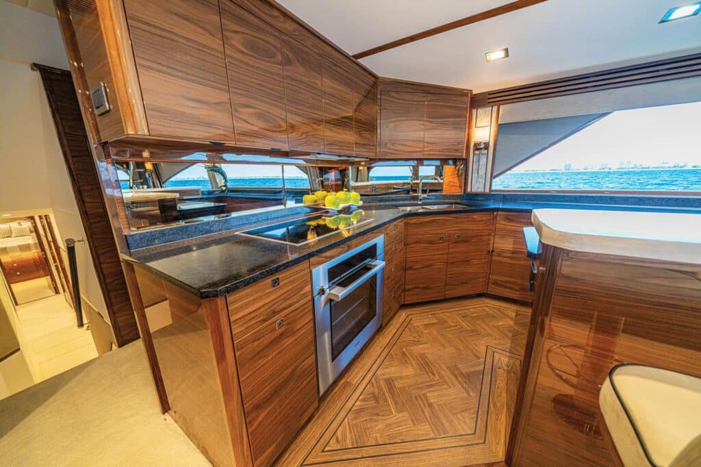 Viking Yachts 90 Sky Bridge galley